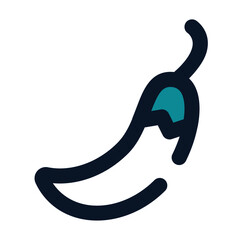 icon chili using filled line style and blue color
