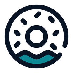 Fototapeta premium icon donut using filled line style and blue color
