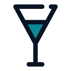 icon cocktail using filled line style and blue color