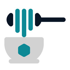 icon honey using flat style and blue color dominate