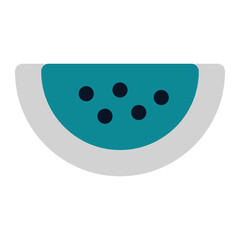 icon watermelon using flat style and blue color dominate