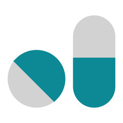 icon drug using flat style and blue color dominate