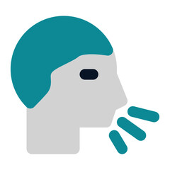 icon cought using flat style and blue color dominate