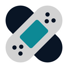 icon plaster wound using flat style and blue color dominate