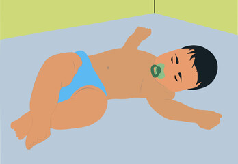 Fototapeta premium Bebe durmiendo en su cuna