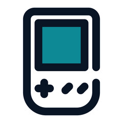 icon gameboy using filled line style and blue color