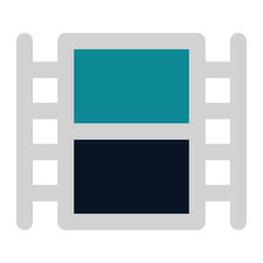 Fototapeta premium icon movie using flat style and blue color dominate