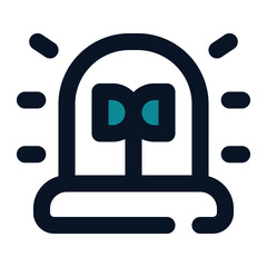 icon warning in security using filled line style and blue color