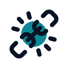 icon broken link using filled line style and blue color