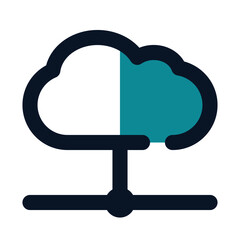 icon cloud hosting using filled line style and blue color