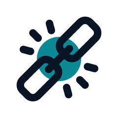 icon connect link using filled line style and blue color