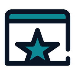 icon favorite page using filled line style and blue color