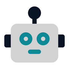 icon bot using flat style and blue color dominate