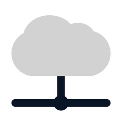 icon cloud hosting using flat style and blue color dominate