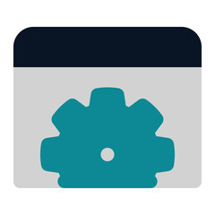 icon setting seo using flat style and blue color dominate