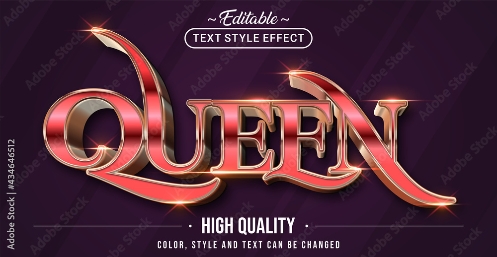Poster Editable text style effect - Queen text style theme.