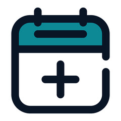 Fototapeta premium icon add event using filled line style and blue color