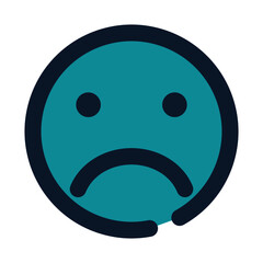 icon sad using filled line style and blue color