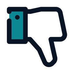 icon dislike using filled line style and blue color