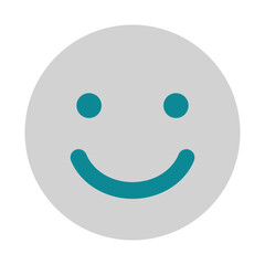 icon happy using flat style and blue color dominate