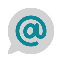 icon mention friend using flat style and blue color dominate