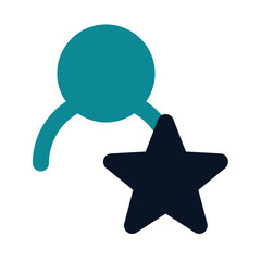 icon favorite friend using flat style and blue color dominate