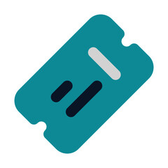 icon ticket using flat style and blue color dominate