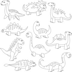 cute dino lineart, coloring pages for children