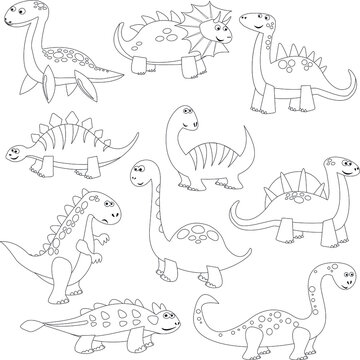 cute dino lineart, coloring pages for children © Dwiatmoko