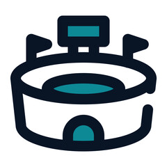 icon stadium using filled line style and blue color