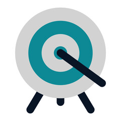 icon archery target using flat style and blue color dominate