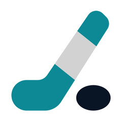 icon hockey puck using flat style and blue color dominate