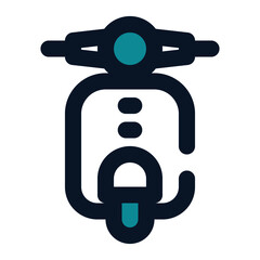 icon motorcycle using filled line style and blue color