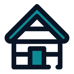 icon lodge using filled line style and blue color