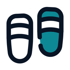 icon slipper using filled line style and blue color