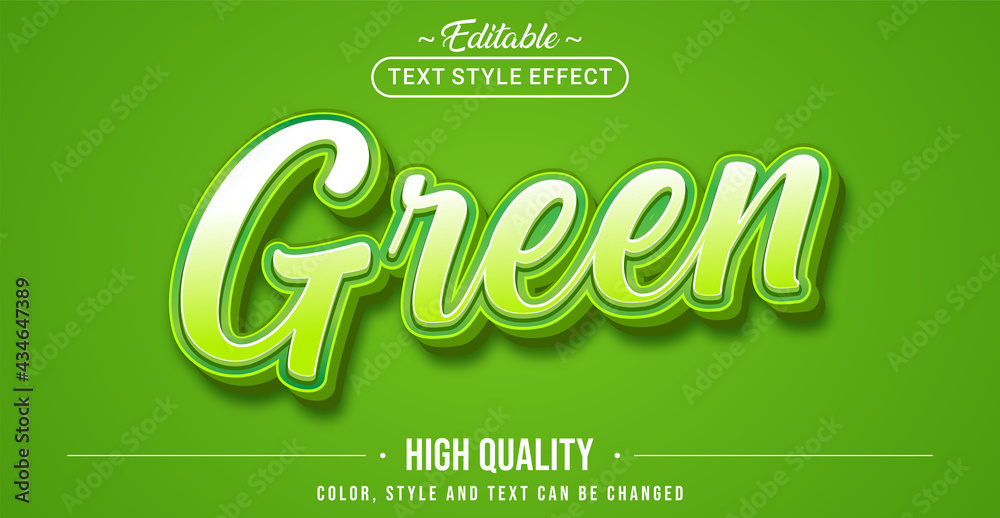 Poster Editable text style effect - Green text style theme.