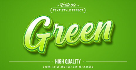 Editable text style effect - Green text style theme.