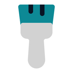 icon paint brush using flat style and blue color dominate