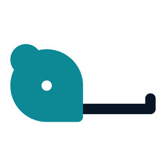 icon tape measure using flat style and blue color dominate