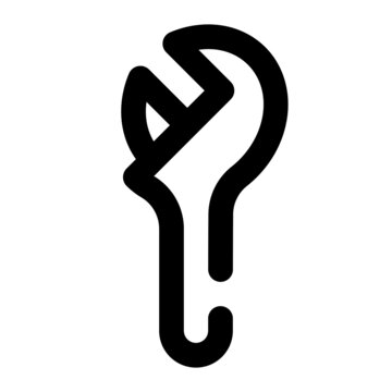 recommend clip art: icon adjustable wrench using line style