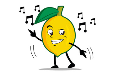 Cartoon mascot or character dances to his favorite music