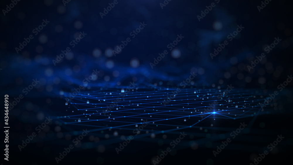 Leinwandbilder abstract technology background. connection structure.big data visualization and business.