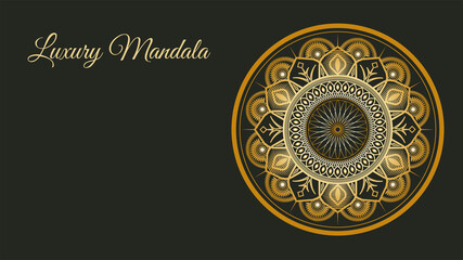 Luxury golden ethnic style mandela background. Luxury islamic pattern.