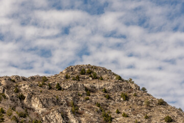 Guadalupe Peak From Below With Cloudy Sky