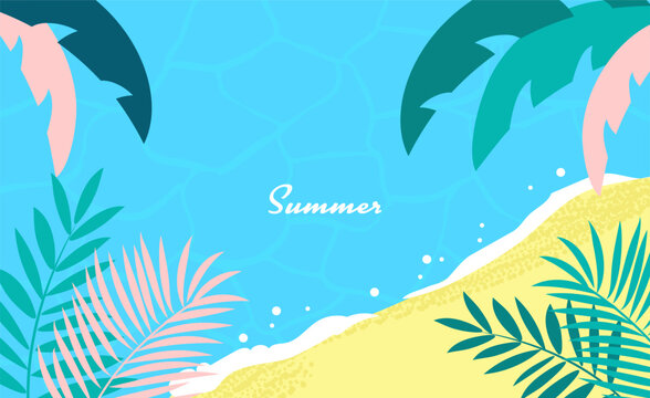 夏の背景　海と植物　昼間