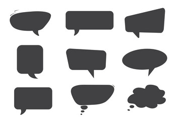 Set of speech bubbles isolated on white background. Chat and talk icon. Design elements. Vector illustration