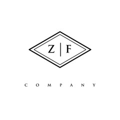 initial ZF logo design vector