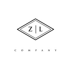 initial ZL logo design vector