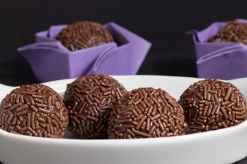 Brazilian sweet known as brigadeiro (brigadier).
