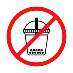 Vector No Bubble Tea Sign